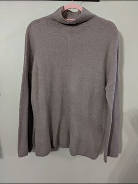 Greige Knit Mock Turtleneck Sweater
